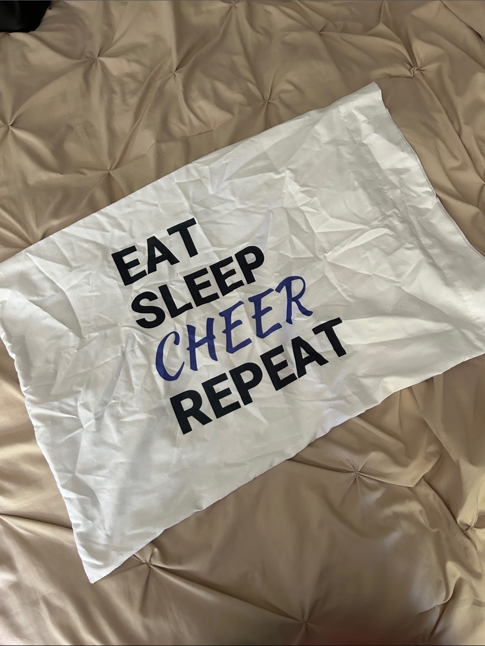 Eat Sleep Cheer Repeat Cheerleading Standard Pillowcase 20x30